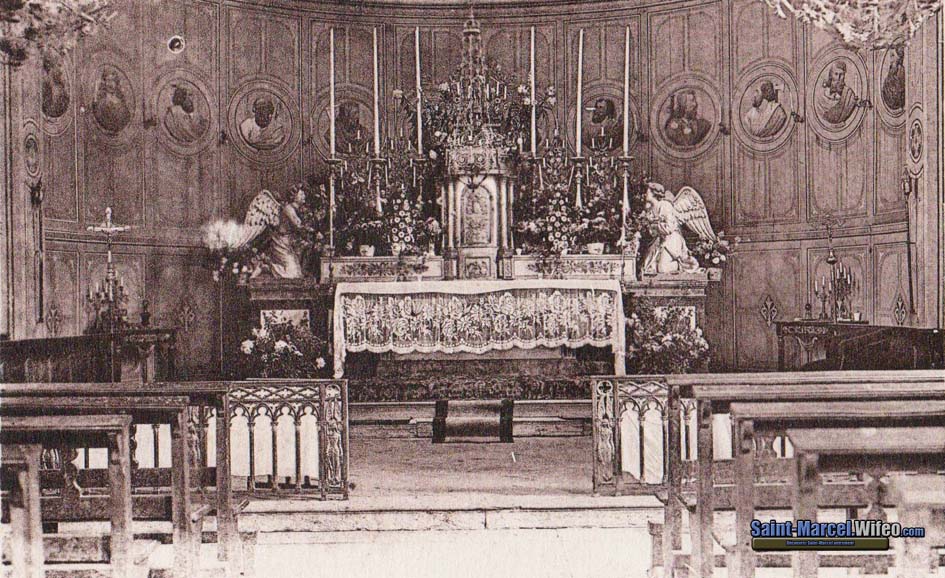 L'intérieur de l'église vers 1910 (collection Michel Dubois)